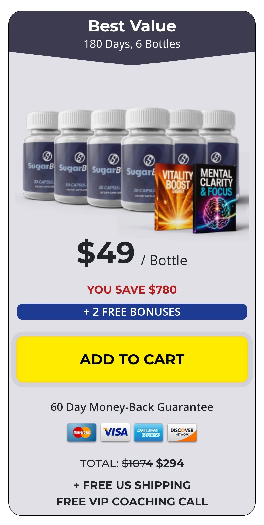 SugarBoost™ 6 bottles pricing